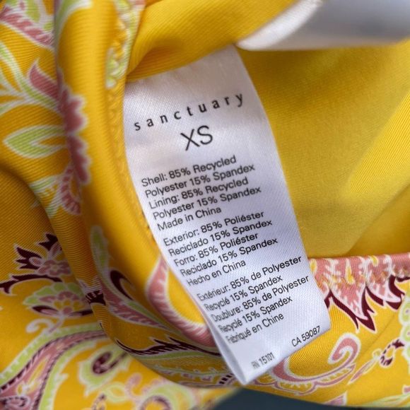 Sanctuary yellow one piece bathing suit size XS NWT - Picture 10 of 12